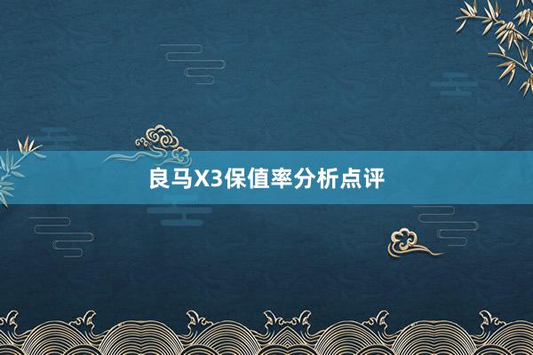 良马X3保值率分析点评